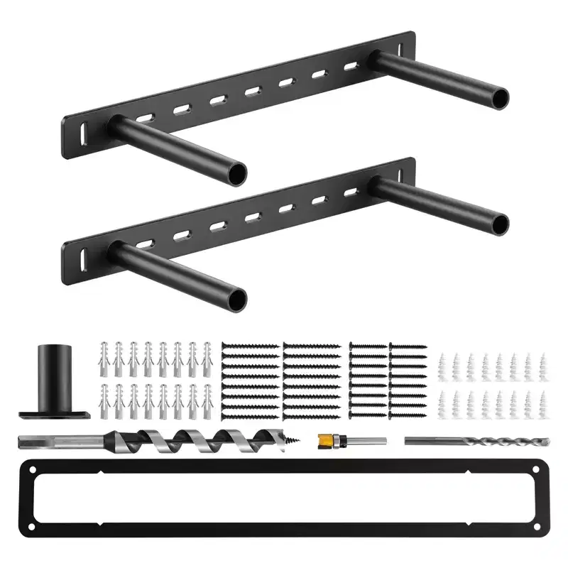 VEVOR Floating Shelf Brackets 2 Pcs, 150 lbs/68 kg Weight Capacity, 16x6.2x1.5 inch / 406.4x157.4x38.1 mm, Heavy Duty Hidden, Wall Mounting, Black