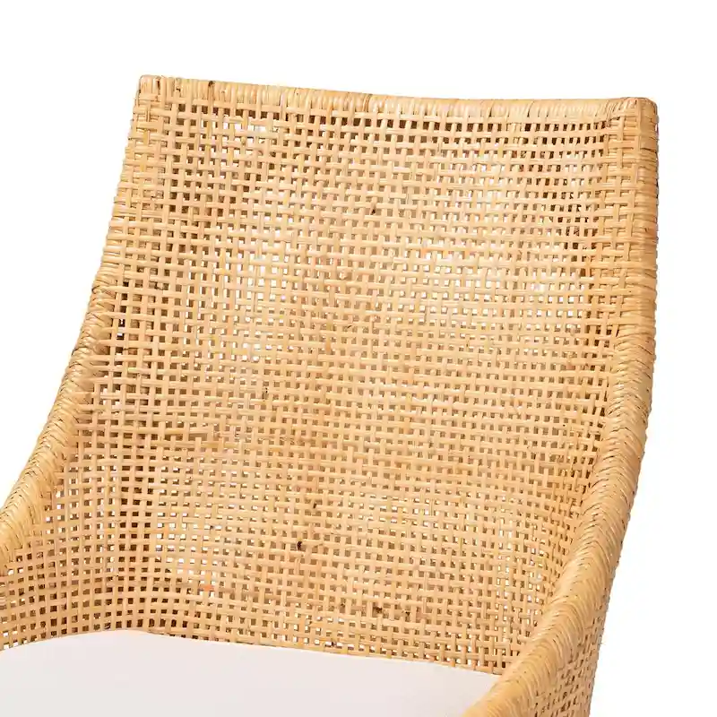 Modern Bohemian Natural Brown Rattan Dining Chair