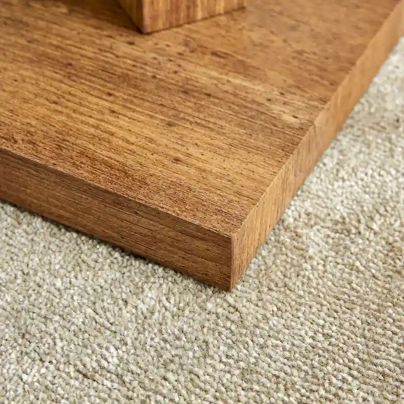 47.2 Modern Rectangular Coffee Table with Tempered Glass Tabletop and MDF Legs