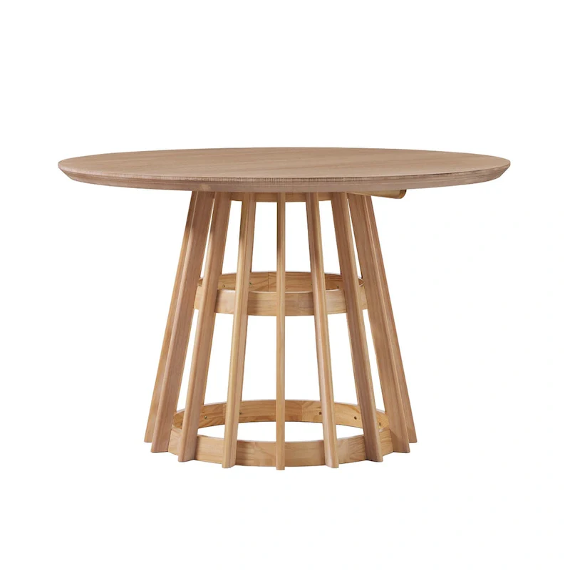 Middlebrook Designs 48 inch Round Slatted Wood Dining Table