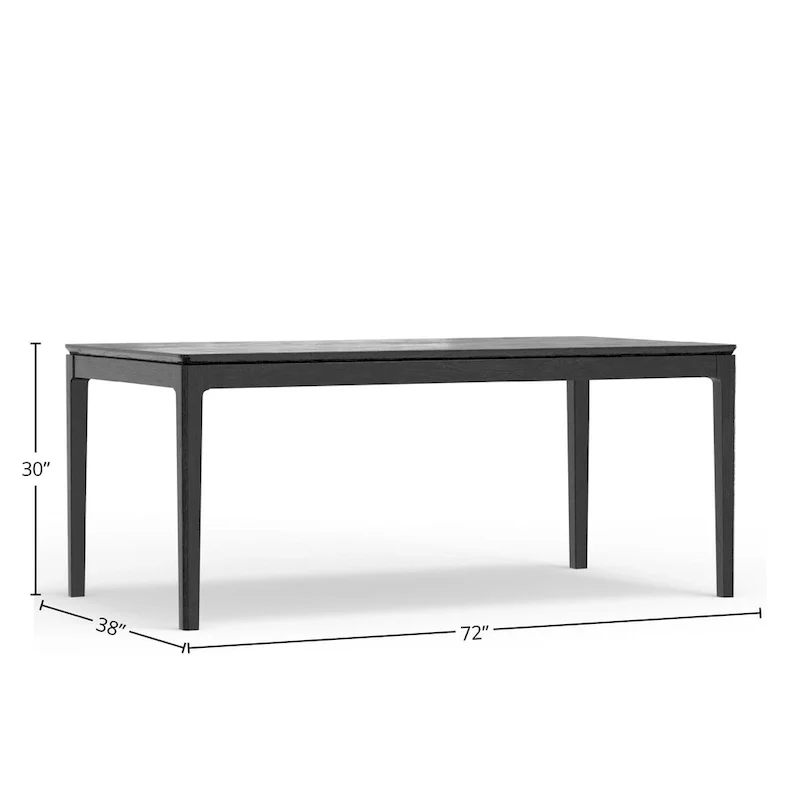Vintage Black Rectangular Dining Table, Fixed Top, Seats 8