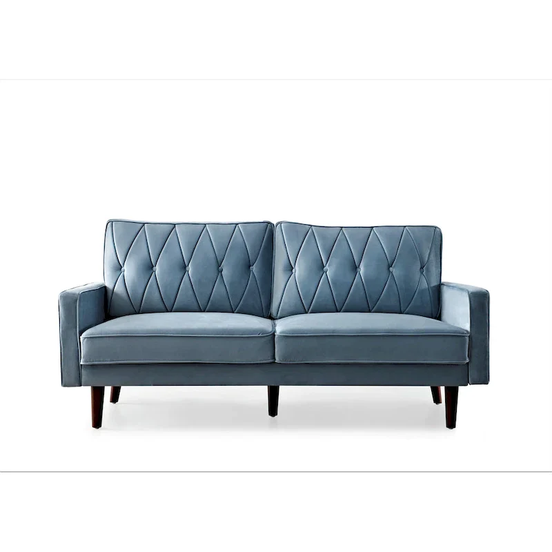 Feemster 69.3 Wide Velvet Tufted Cushion Back Sofa