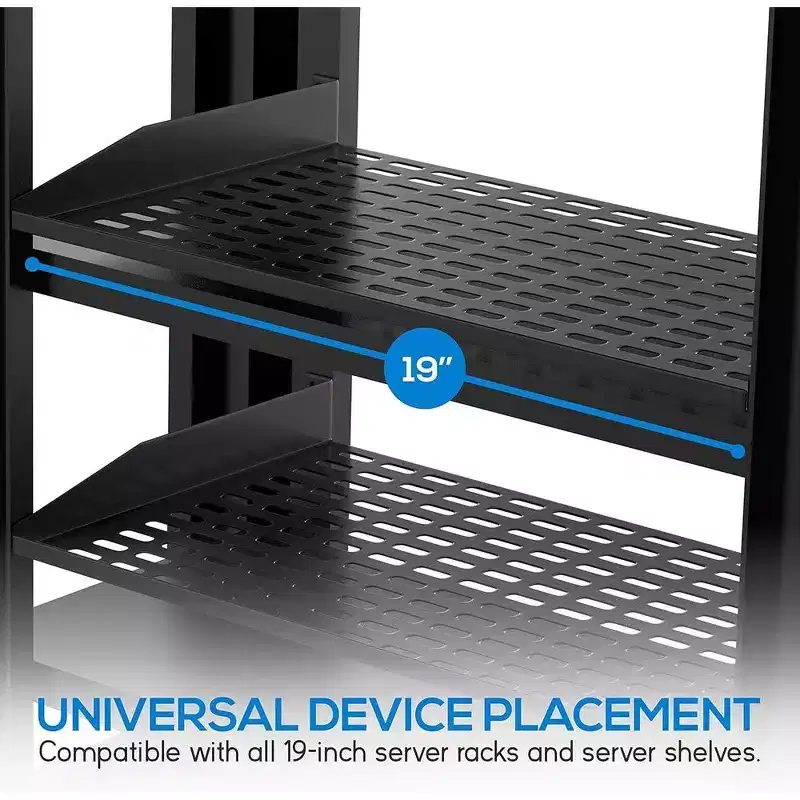 Pyle 1UX2 Server Rack Shelves - Universal Device Server Rack Mounting Tray - Black