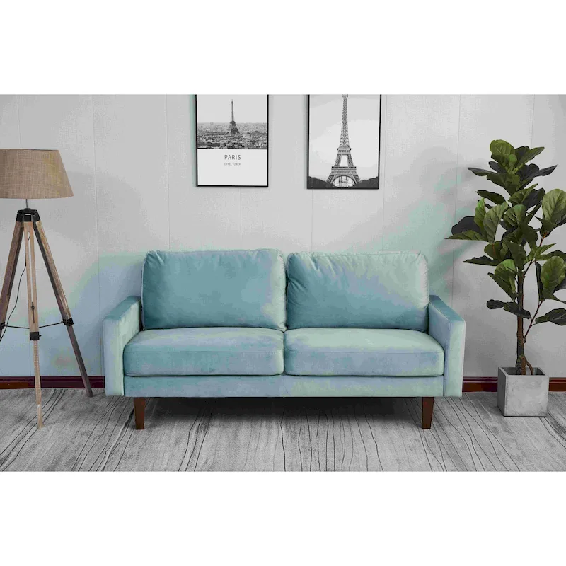 Velvet Square Arm Sofa