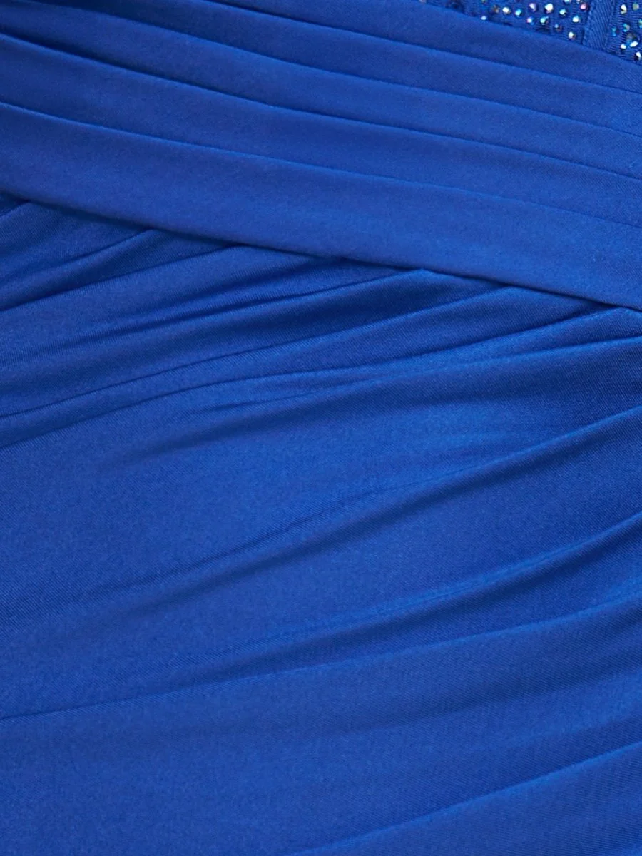 Royal Blue - Spaghetti Straps Satin Bodycon Homecoming Dress With Beading