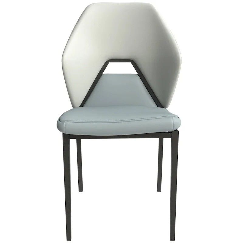 PU Leather Dining Chair – Brown/Grey/Blue Grey/Green Blue/White, Iron Legs, Single