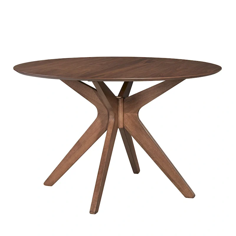 Space Savers Satin Walnut 5 Piece Pedestal Table Set