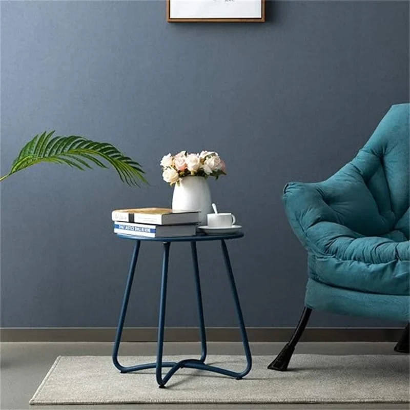 Small Round Metal Side Snack Table