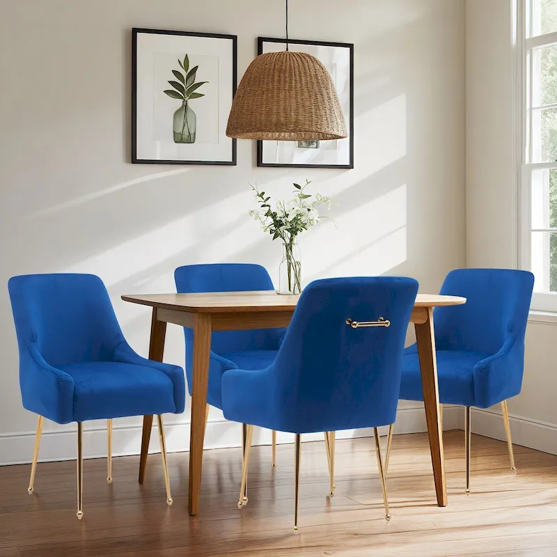 Tufted Velvet Upholstered Dining Chair Set of 2