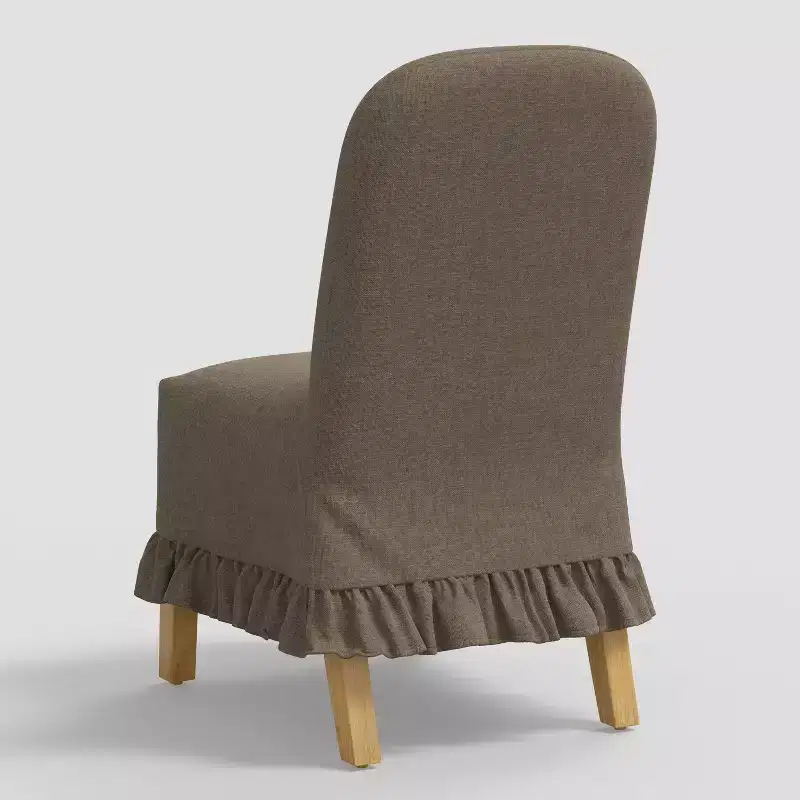 Rounded Back Slipcovered Dining Chair with Ruffle - Threshold
