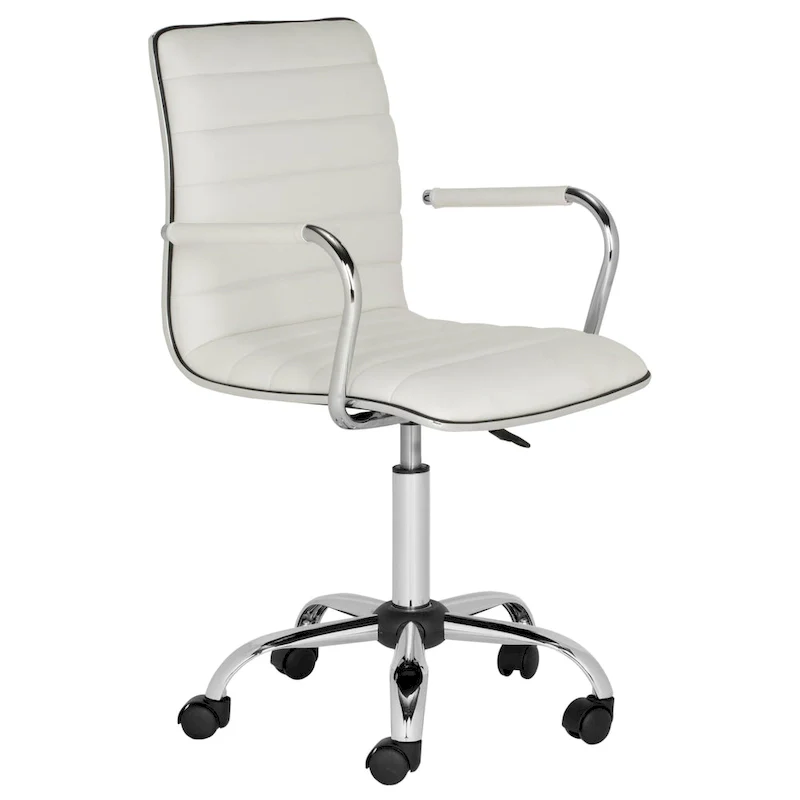 SAFAVIEH Kendra White Adjustable Height Office Desk Chair - 22.4  x 19.9  x 35.9  - 22.4  x 19.9  x 35.9  - 22Wx23Dx40H