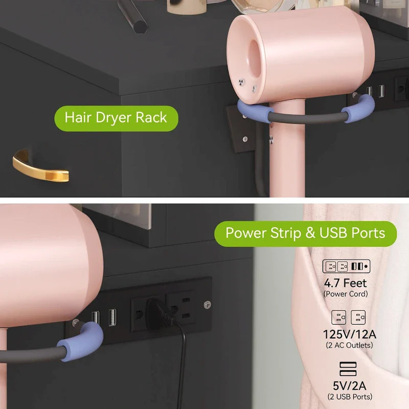 Moasis Makeup Vanity with 4 Drawers - 35.4 L x 23.6 W x 53.5 H