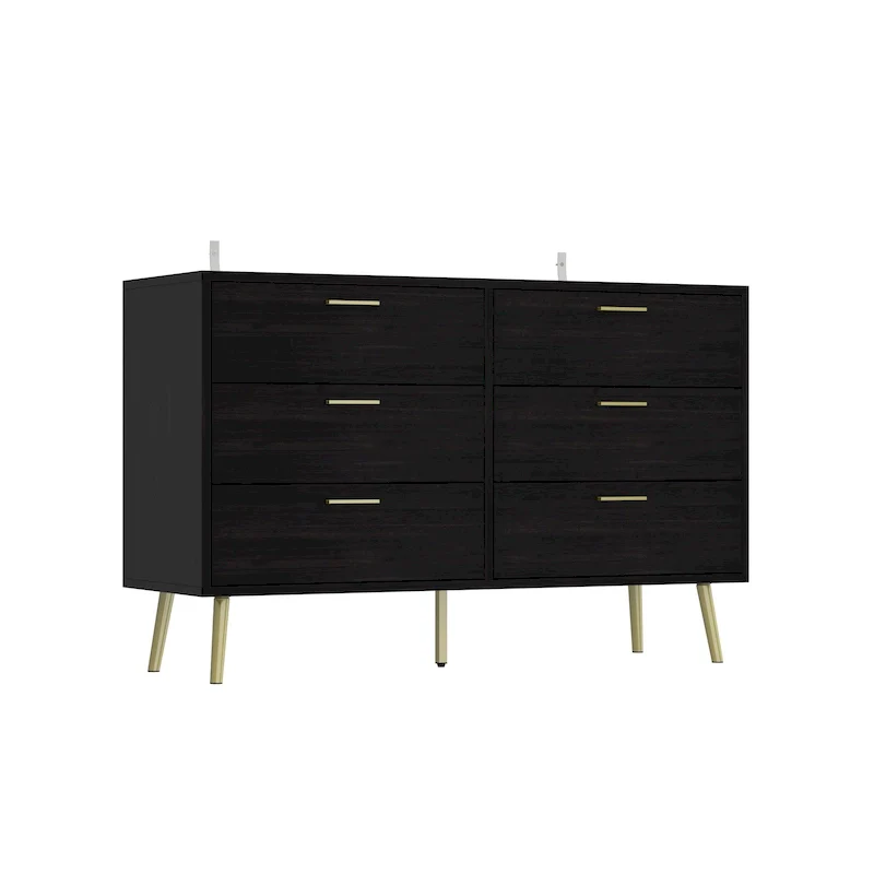 FUFU&GAGA Modern Double 6-Drawer Dresser Chest Of Drawers Cabinet