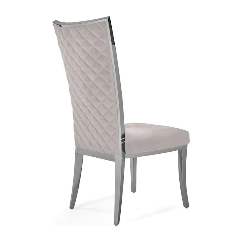 Silver Velvet Upholstered Dining Chair