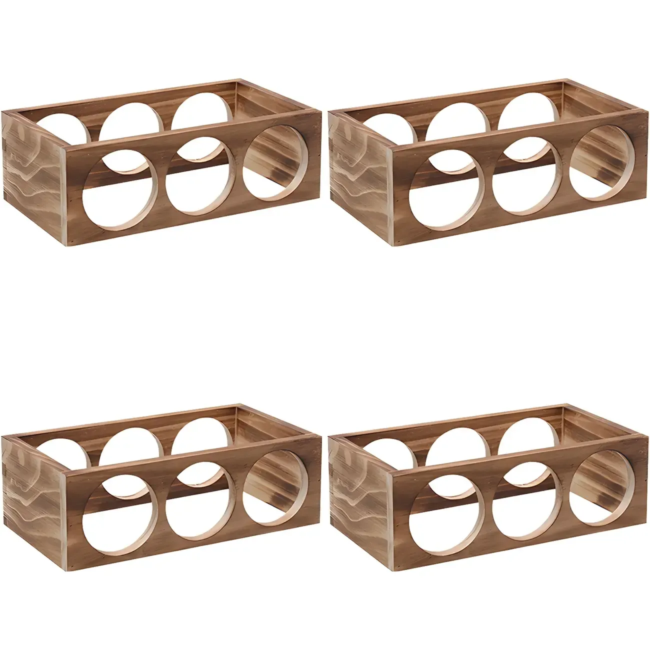 Natural Wooden Stackable Wine Rack Tabletop Wine Holder
