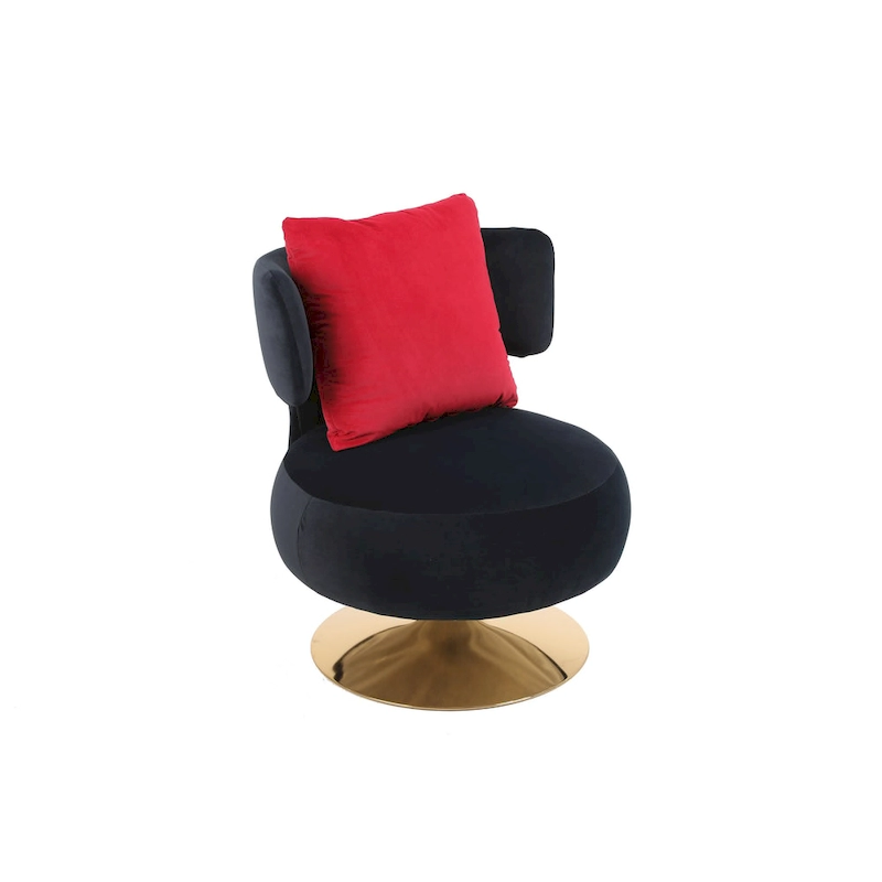 Fabric Swivel Round Barrel Chair