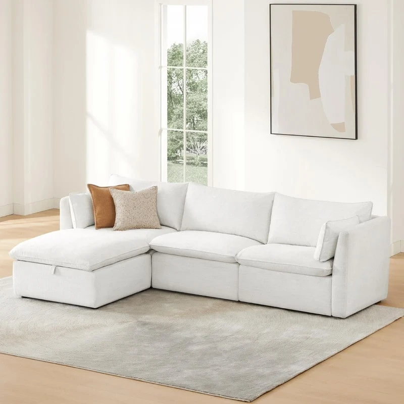Cypress L-shape Sectional Couches Modular Sofa with Ottoman