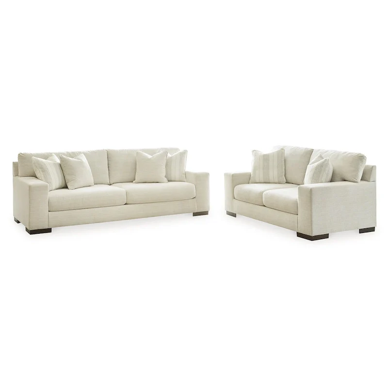 Maggie White 2-Piece Upholstery Package - 96  W x 40  D x 37  H