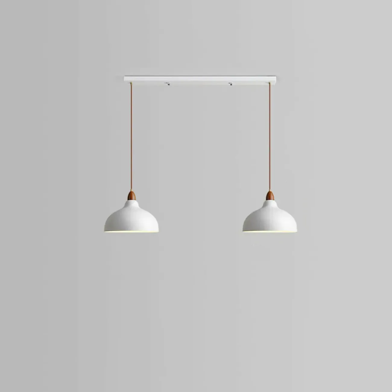 Modern White Metal Bowl Adjustable Kitchen Pendant Light