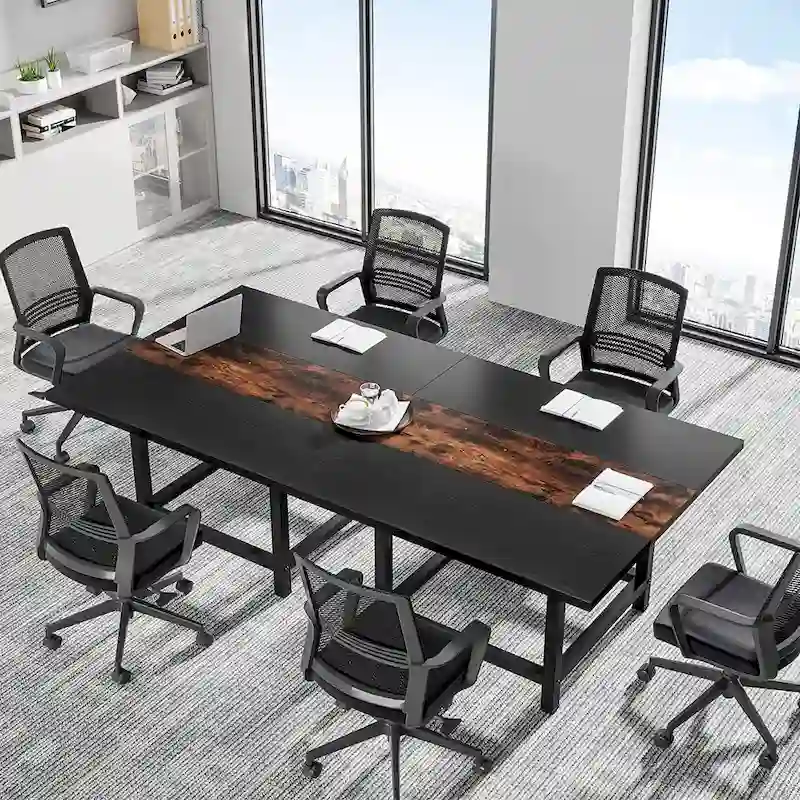 6.5 Ft Conference Room Table, Rectangle 78.74L X 39.2W X 29.52H Inches,2 Separate Piece - 78.74L X 39.2W X 29.52H