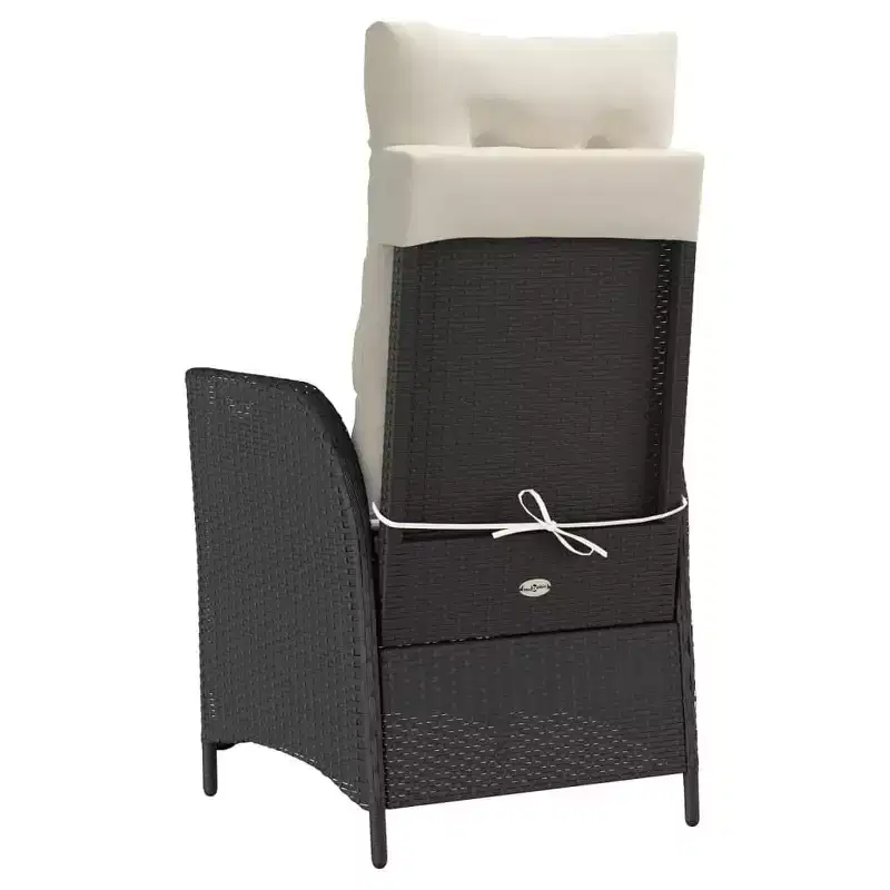vidaXL 3 Piece Bistro Set with Cushions Brown Poly Rattan