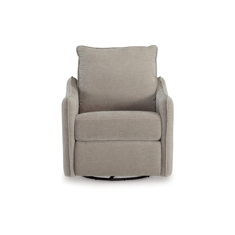 Bradley Swivel Power Recliner Chair, Gray Polyester, Pillow Back