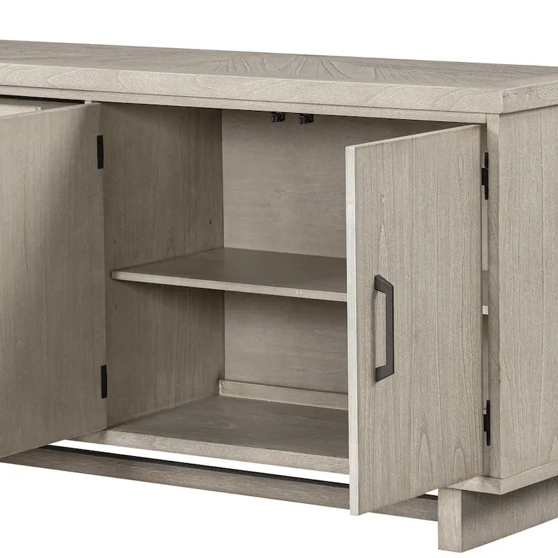 Furniture of America Yetaria Modern Farmhouse Natural 60-inch Solid Wood Buffet Sideboard