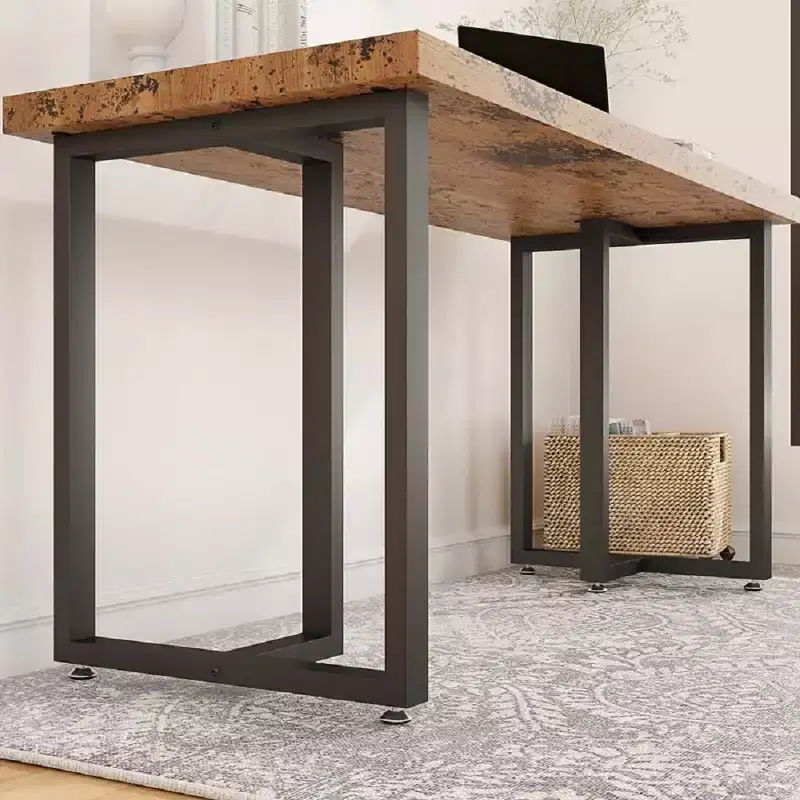 2 Pieces Metal Table Legs 28 x 24 Heavy-Duty T-Shape Desk Legs Industrial Furniture Legs