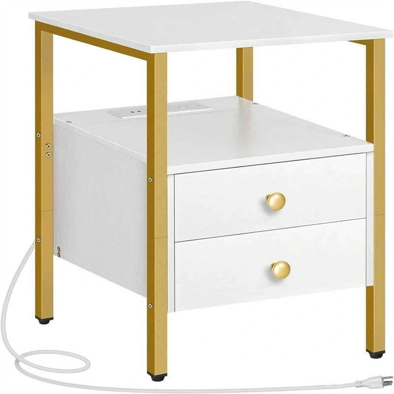 End Table with Charging Station - 15.7D x 15.7W x 24H