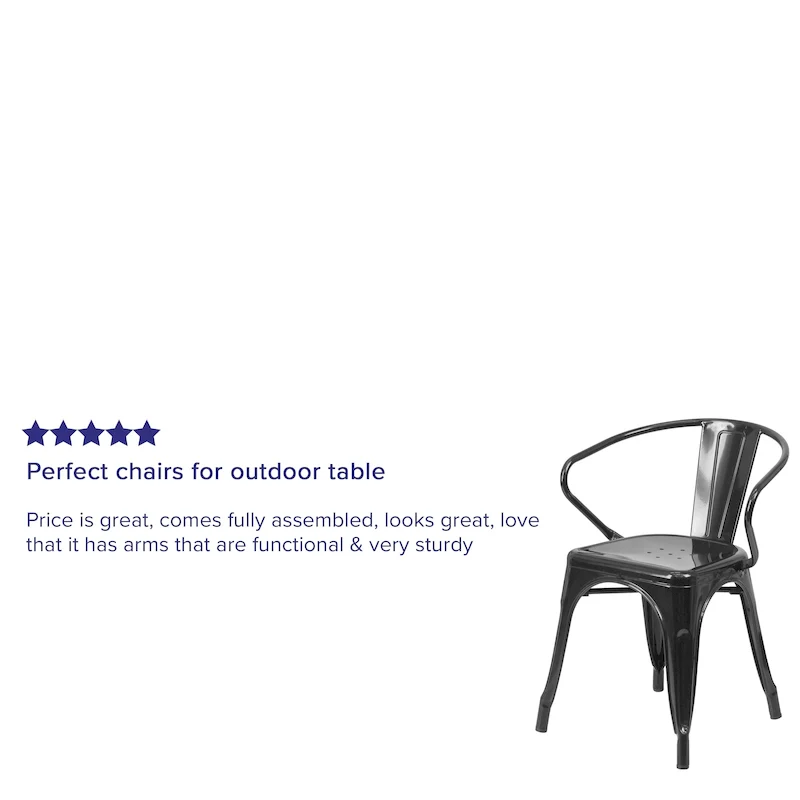 Metal Indoor-Outdoor Chair with Arms