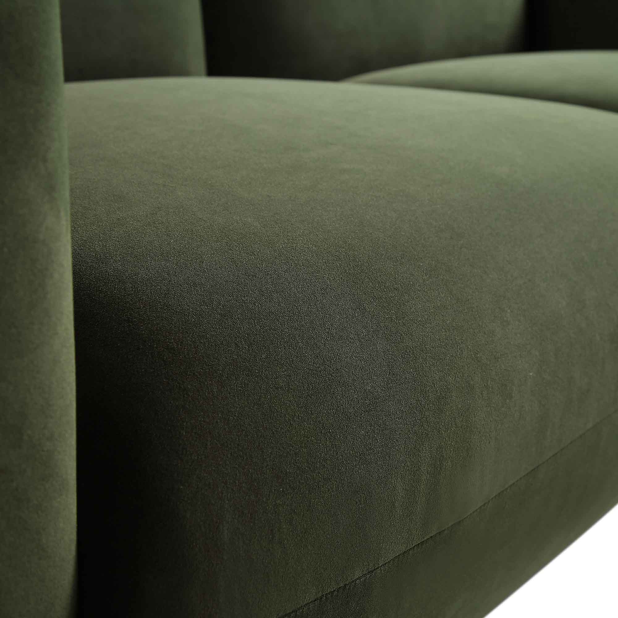 Three Seater Sofa, Moss Green Velvet