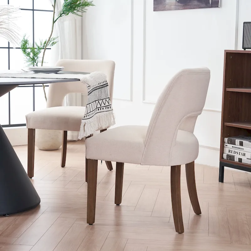 Upholstered Back Side Dining Chair Set of 2