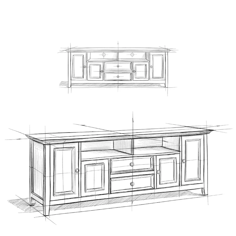 WYNDENHALL Halifax 72 inch Wide Solid Wood Transitional TV Stand - 72 w x 19 d x 26  h