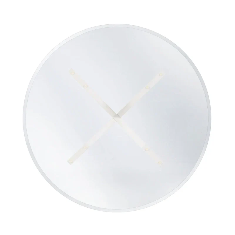 White Round Glass Dining Table for 4 with X-Base