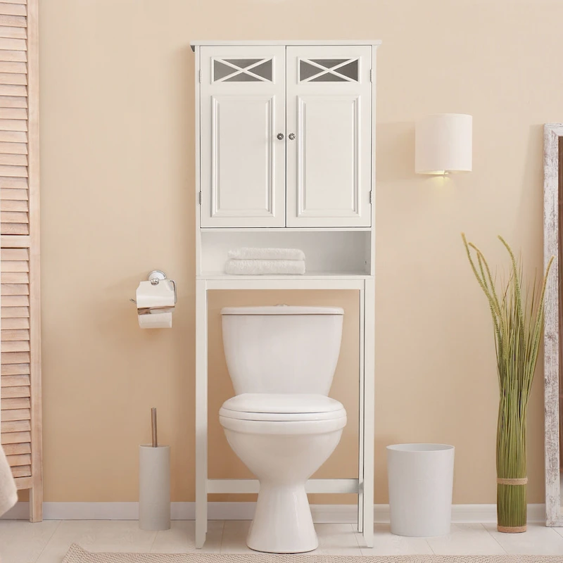 Teamson Home Dawson Over-the-Toilet Space Saver, White - 8 L x 25 W x 68 H