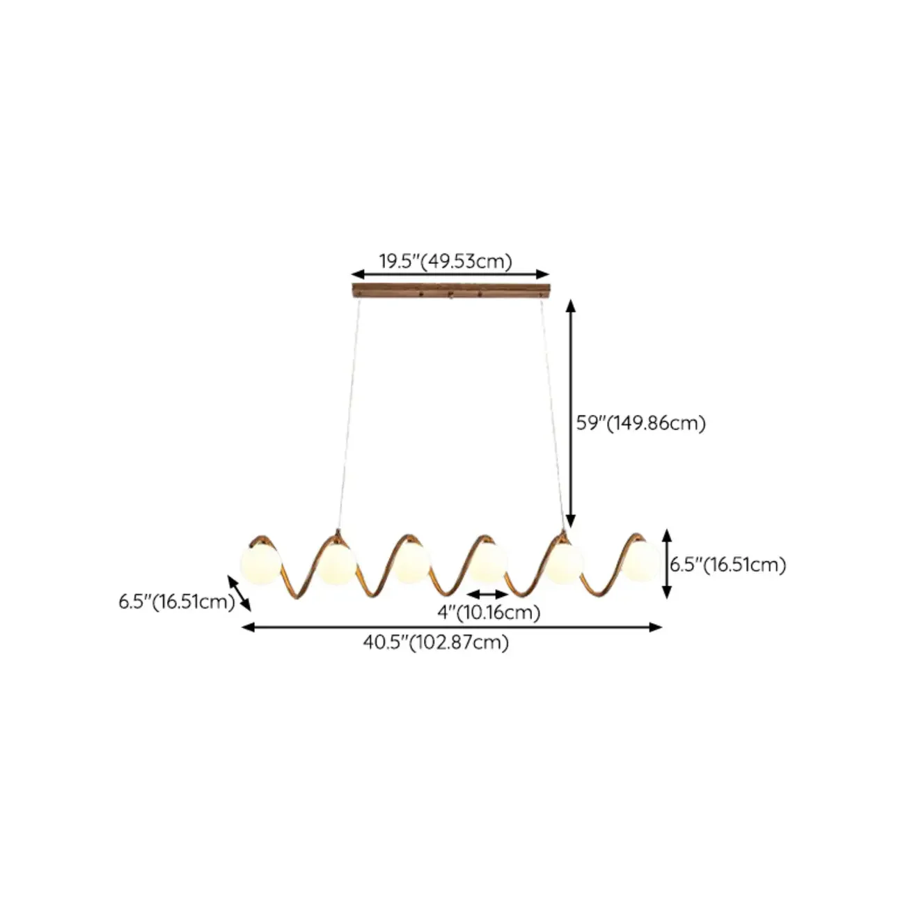 Modern Adjustable Wave Kitchen Island Pendant Light