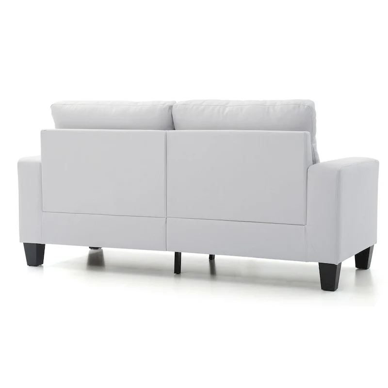Newbury 71 in. W Flared Arm Faux Leather Straight Sofa - 32L x 71W x 36H
