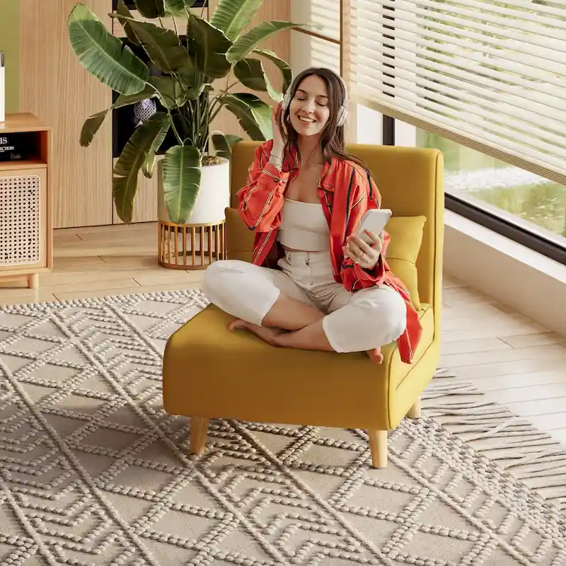 Dark Grey 3-in-1 Convertible Sleeper Chair Single