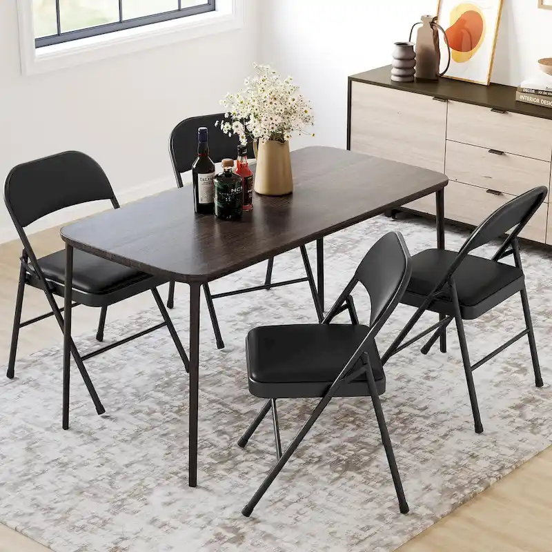 Folding Chairs 2/4 Pack With Padded Cushion and Back