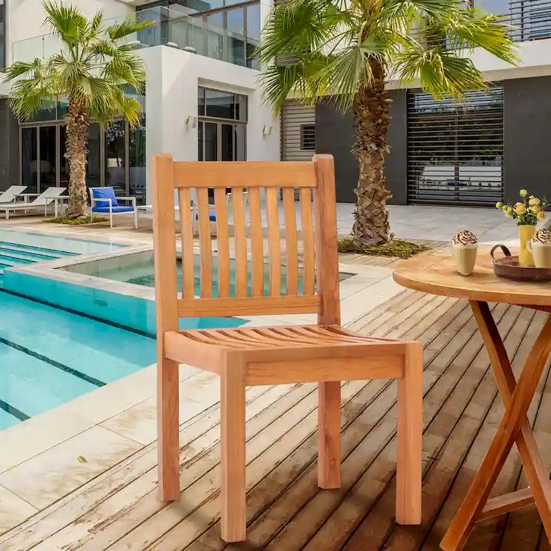 Chic Teak Elzas Teak Wood Indoor/ Outdoor Dining Side Chair