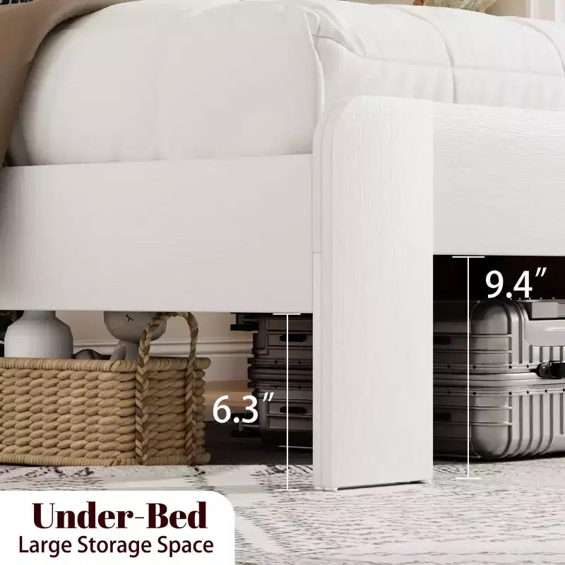 GDFStudio Mamba Modern Metal Bed Frame with Charging Station