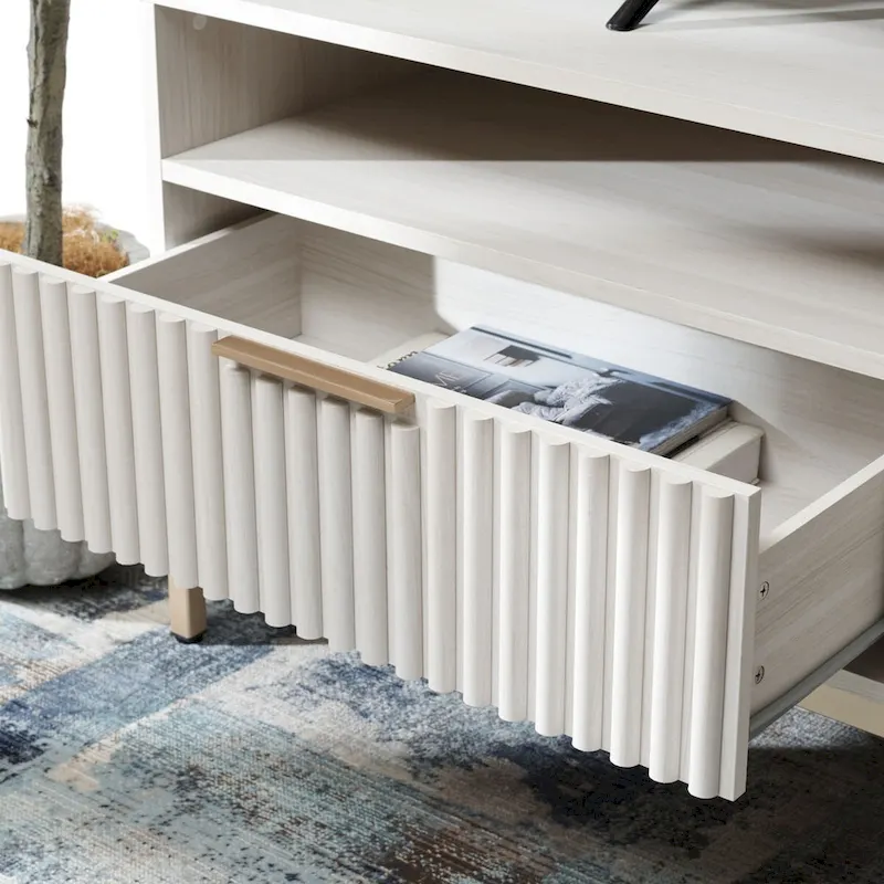 Alyse 2-Drawer 2-Shelf Entertainment Media Stand (Fits Up To 65  Flatscreen TV) - 60.4 In. x 15.6 In. x 24.8 In.