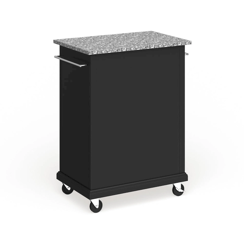 Crosley Compact Gray Granite Top Cart/ Island in Black Finish - 18d x 31w x 35.5h