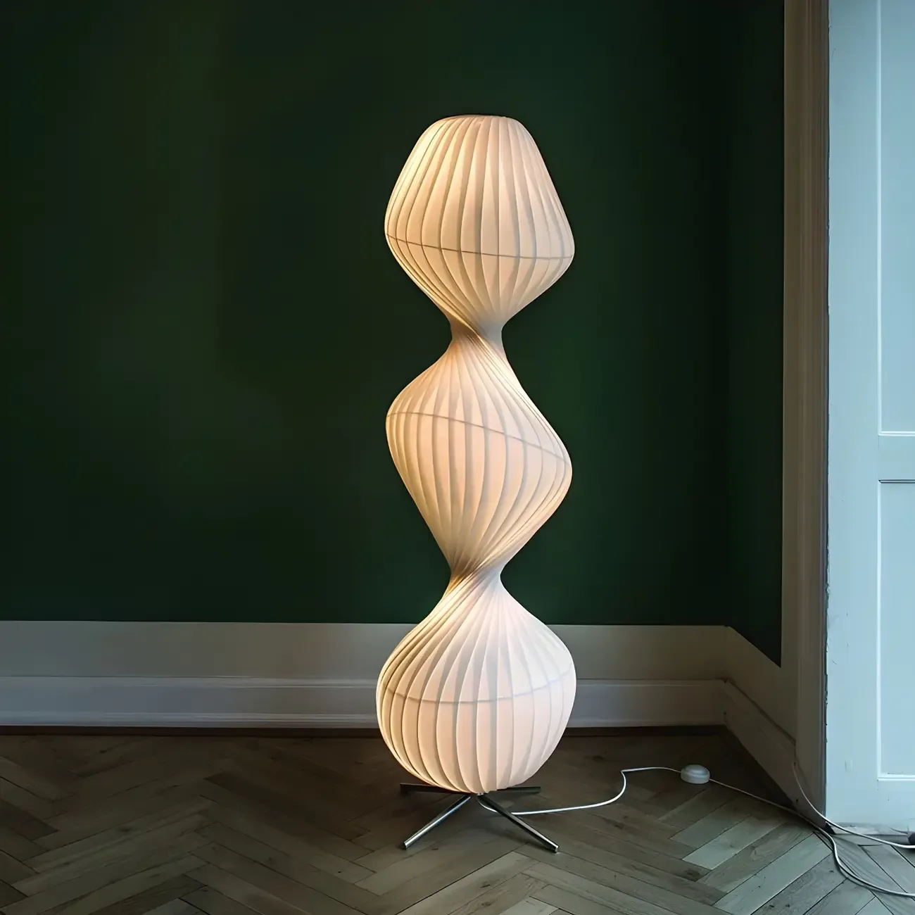 Unique Fabric Plug-In Lights Floor Lamp for Living Spaces