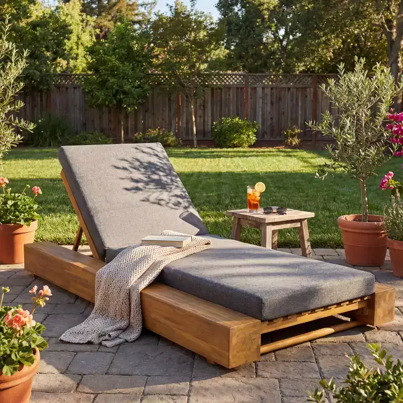 Christopher Knight Home Thomas Patio Acacia Chaise Lounges with Cushion and Adjustable Backrest