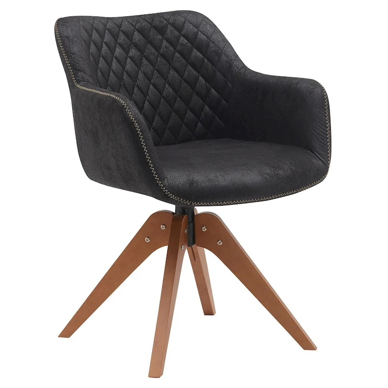 Suede Swivel Armchair Office Accent Arm Chair
