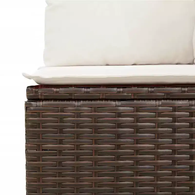 vidaXL 8 Piece Patio Sofa Set with Cushions Brown Poly Rattan