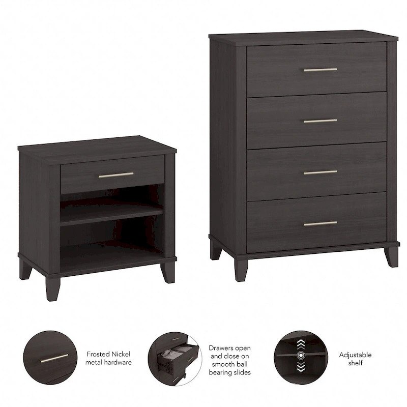 Somerset Chest of Drawers and Nightstand Set by Bush Furniture