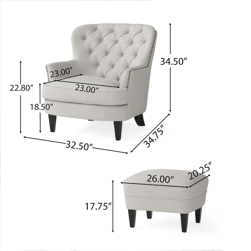 Tafton Tufted Club Chair with Ottoman by Christopher Knight Home