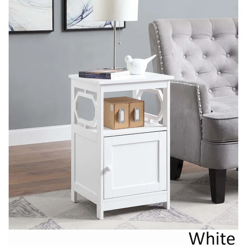 Convenience  End Table with Storage Cabinet and Shelf